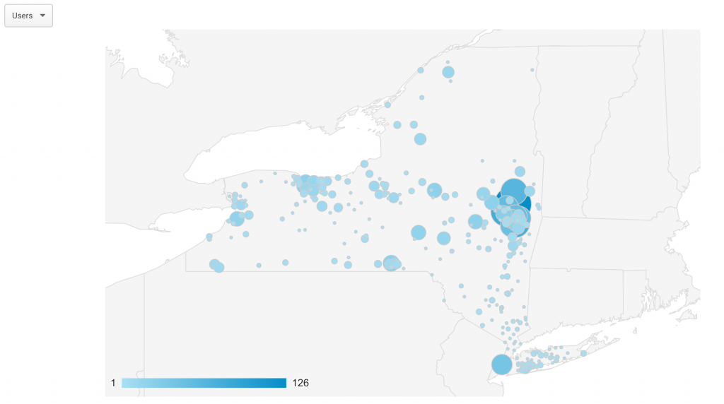 GEO location - New York cities graph May 15-21 2020